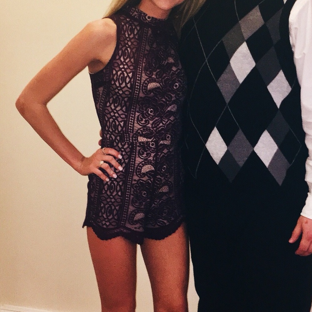 Purple High Neck Romper